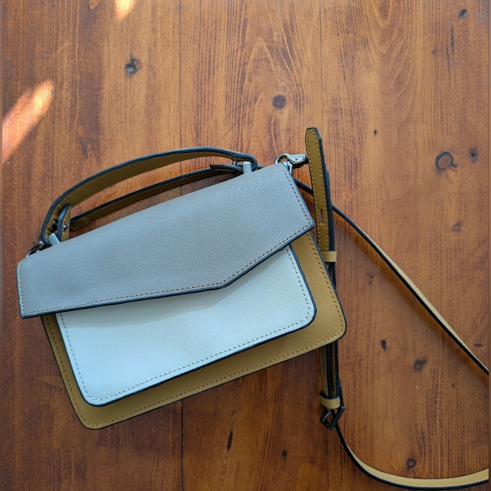 Botkier Cobble Hill Crossbody Yellow Grey Colourblock leather bag